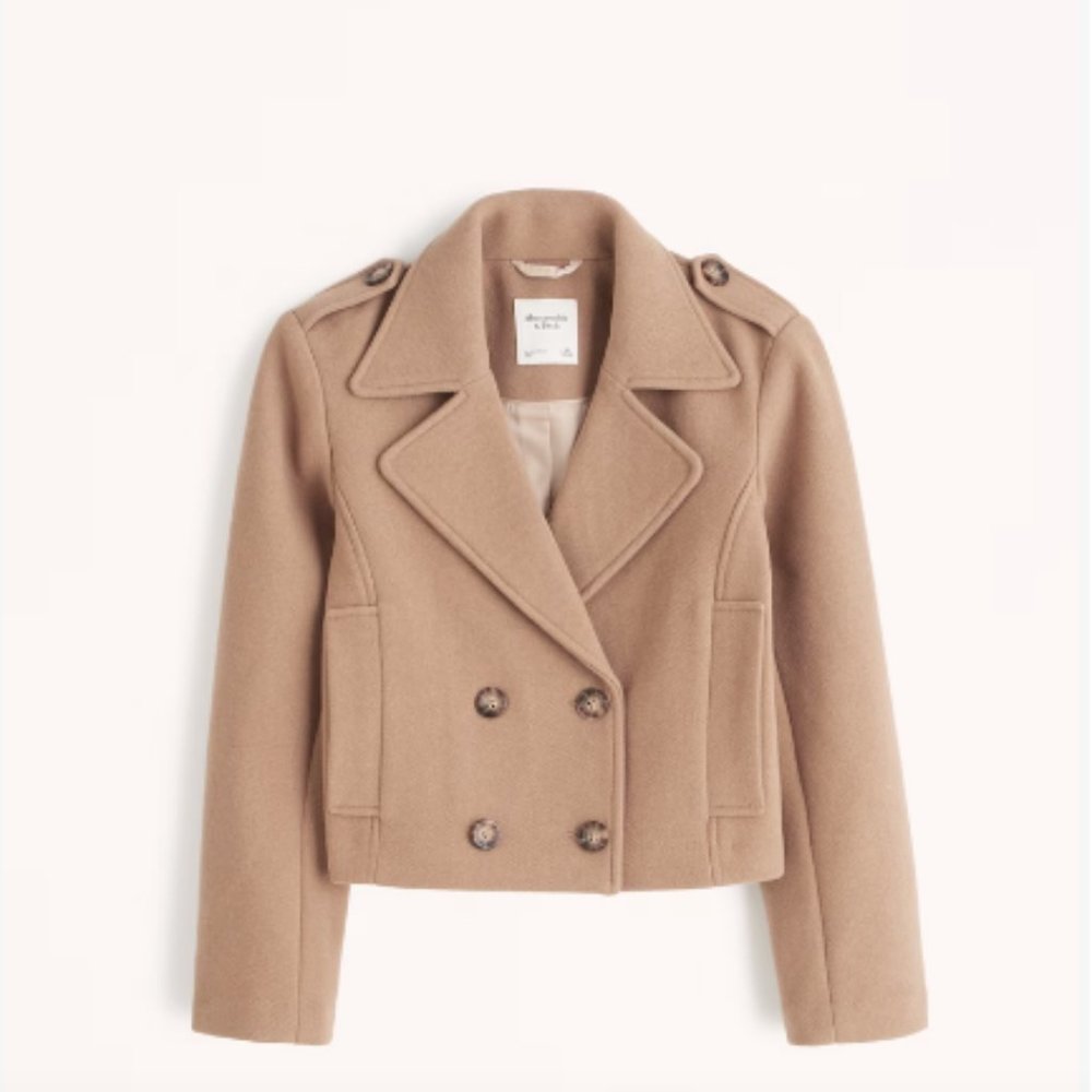 Wool-Blend Cropped Coat